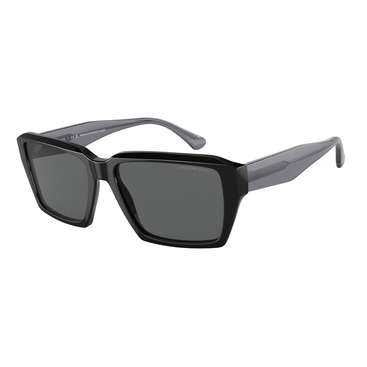 Emporio Armani EA4186 men acetate rectangle sunglasses front view