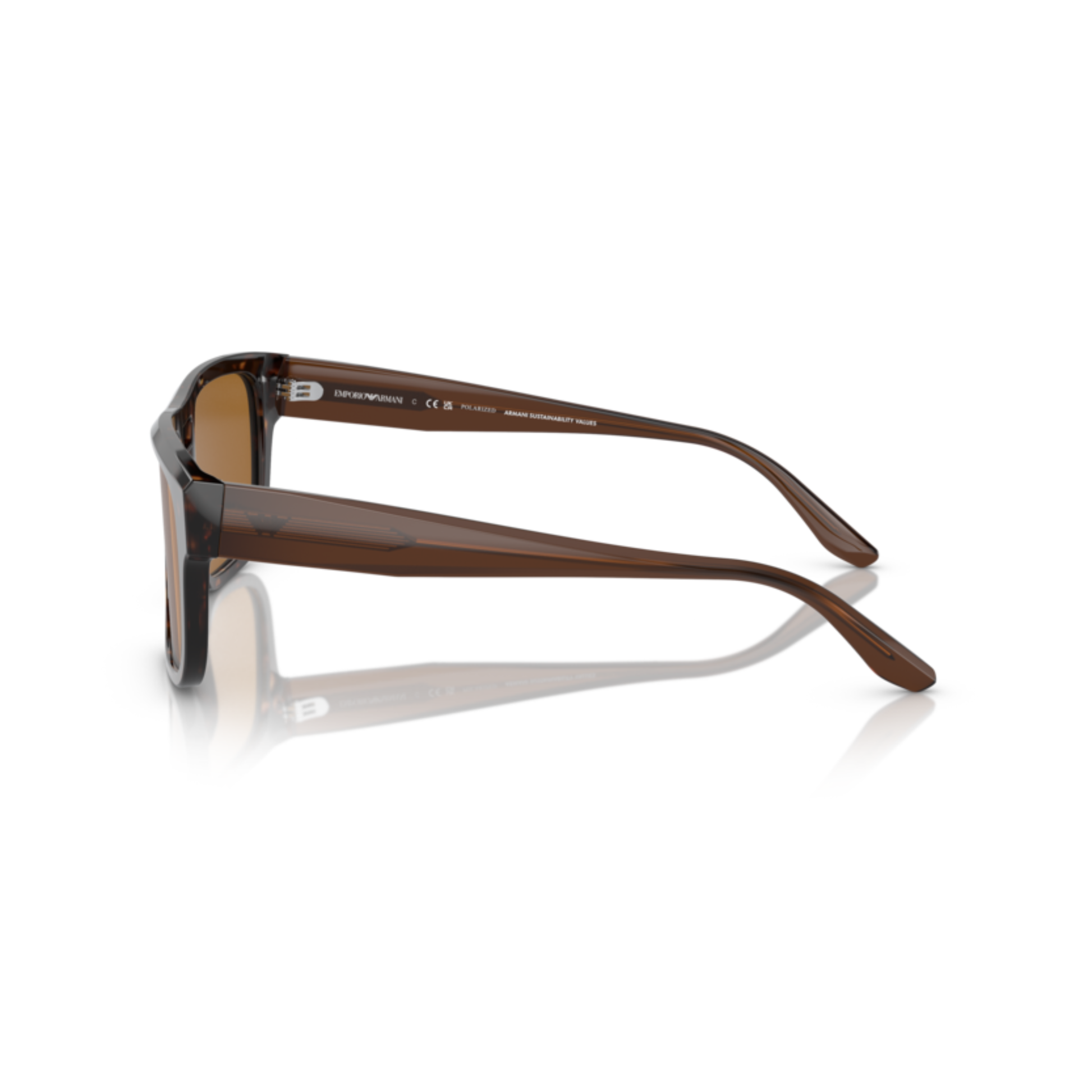 Emporio Armani EA4197 men acetate rectangle polarized sunglasses three-quarter view
