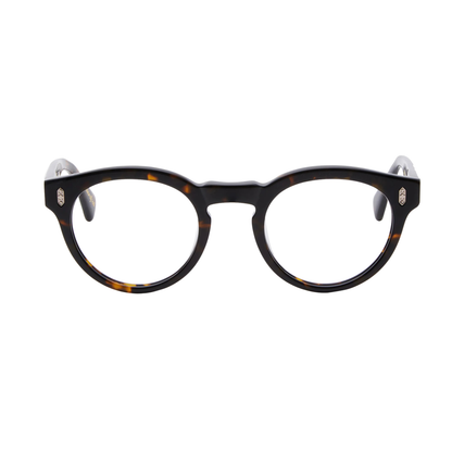 EnmeiDarkHavanaBrown Enmei FR Shisen Fox acetate round eyeglass frame unisex