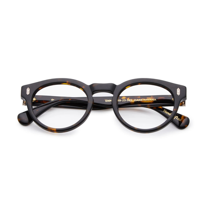 EnmeiDarkHavanaBrown Enmei FR Shisen Fox acetate round eyeglass frame unisex