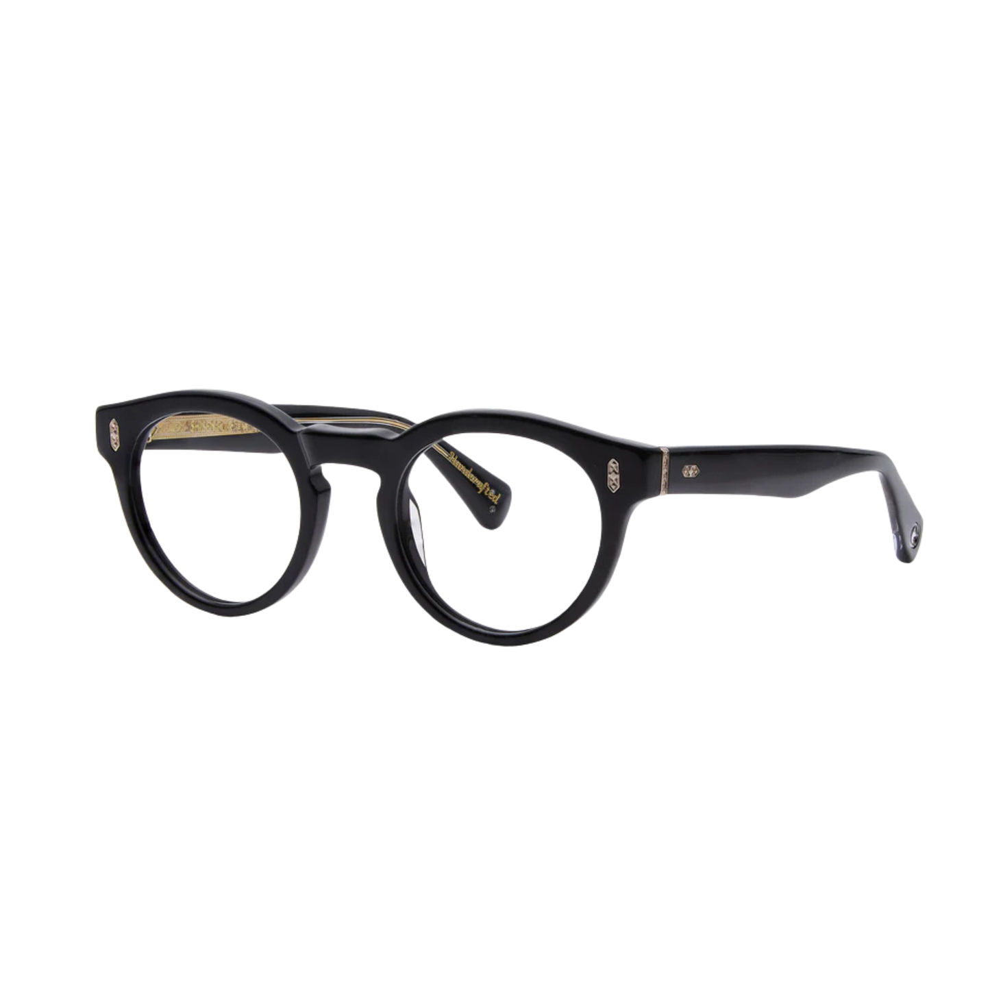 EnmeiBlackCrystal Enmei FR Shisen Fox acetate round eyeglass frame unisex