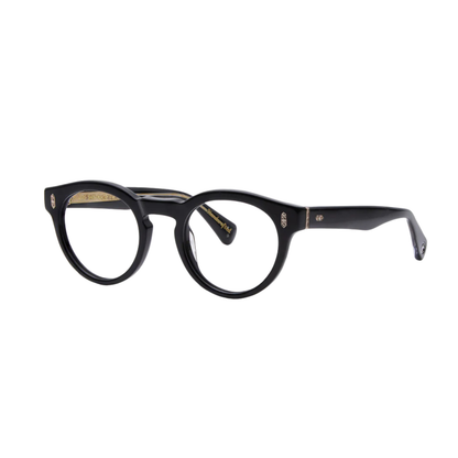 EnmeiBlackCrystal Enmei FR Shisen Fox acetate round eyeglass frame unisex