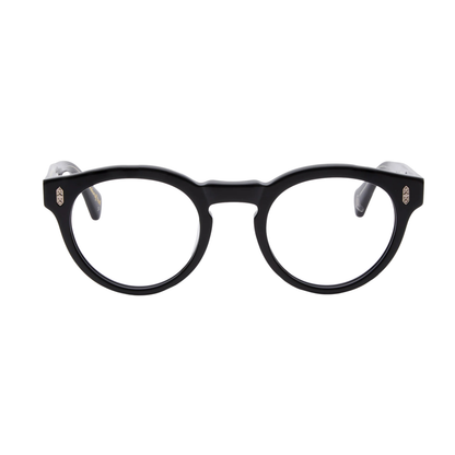 EnmeiBlackCrystal Enmei FR Shisen Fox acetate round eyeglass frame unisex