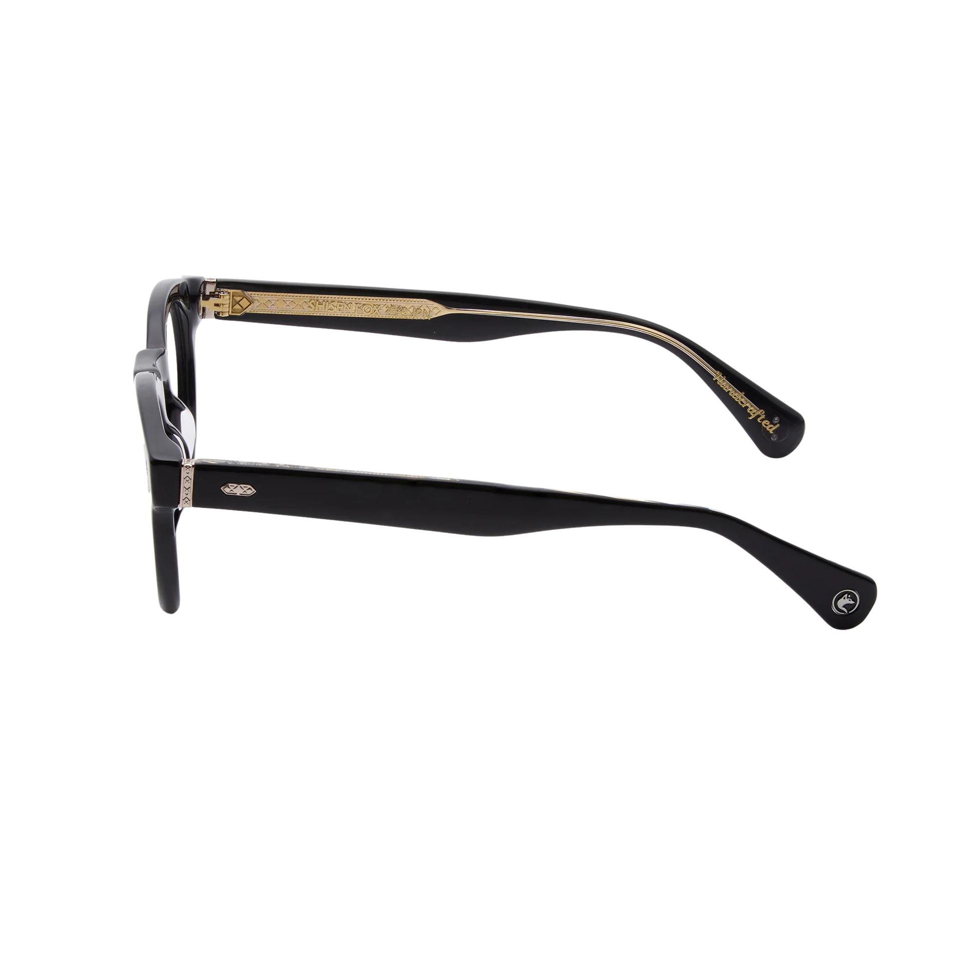 EnmeiBlackCrystal Enmei FR Shisen Fox acetate round eyeglass frame unisex