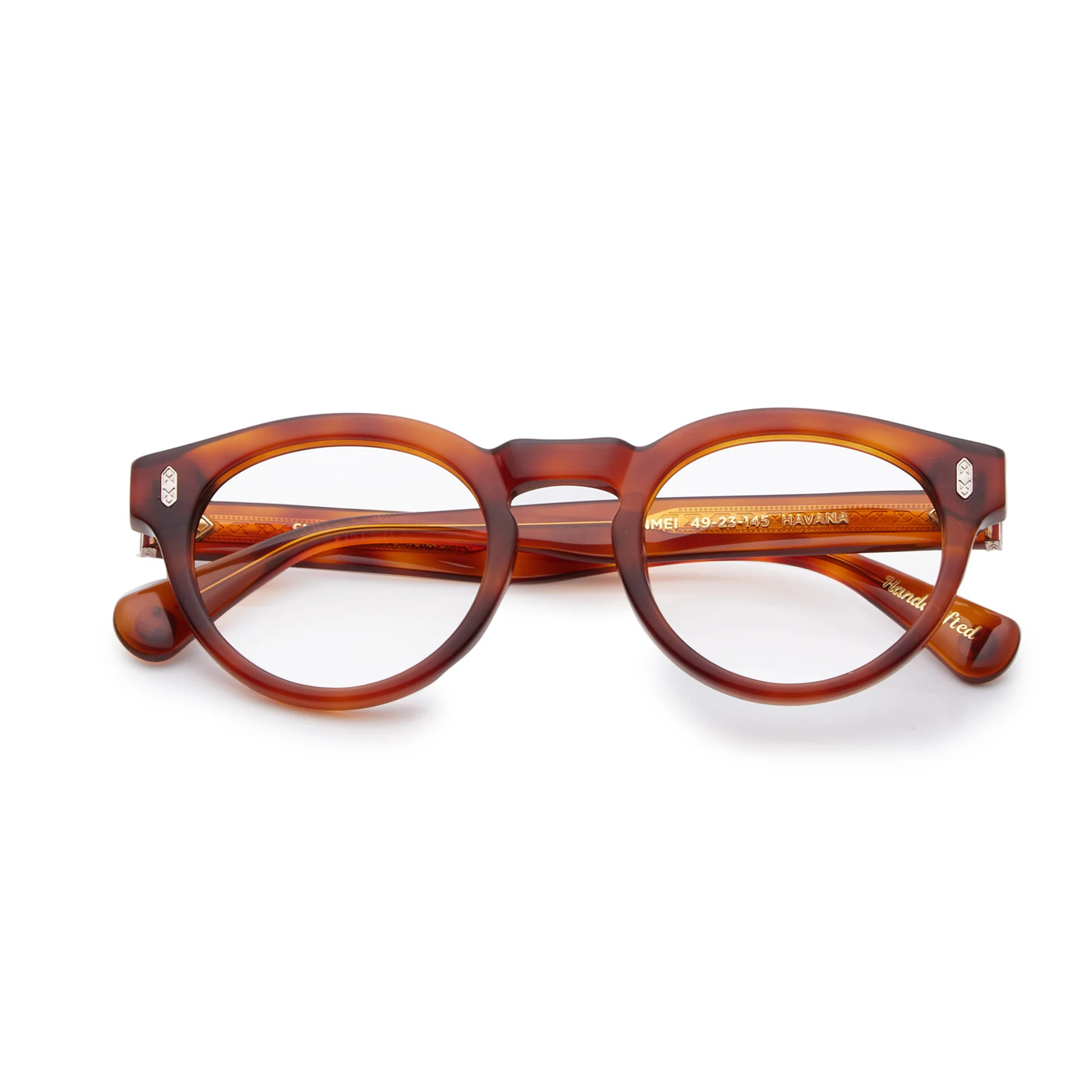 EnmeiHavanaBrown Enmei FR Shisen Fox acetate round eyeglass frame unisex
