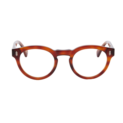 EnmeiHavanaBrown Enmei FR Shisen Fox acetate round eyeglass frame unisex