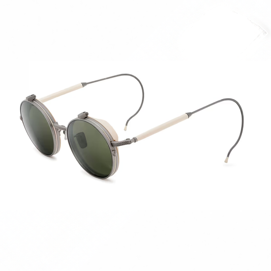 Etnia Barcelona Ballard Sun 47S WHSL unisex white acetate round sunglasses front view