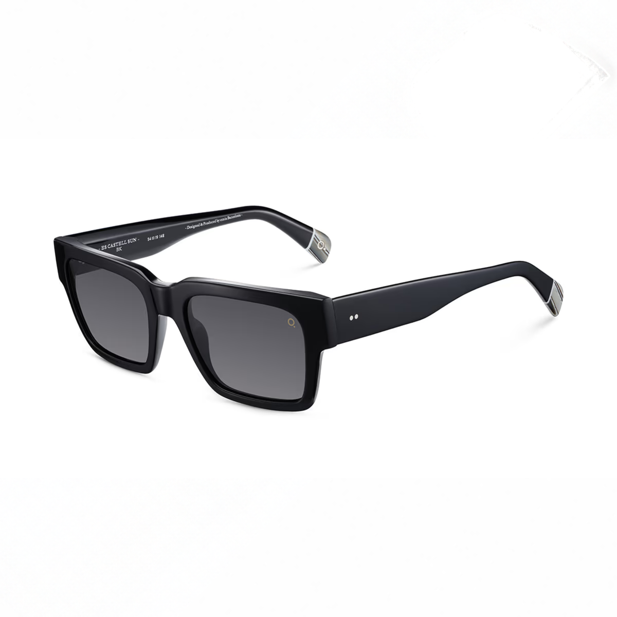 Etnia Barcelona ESCAST 54S BK unisex square sunglasses front view in matte black acetate