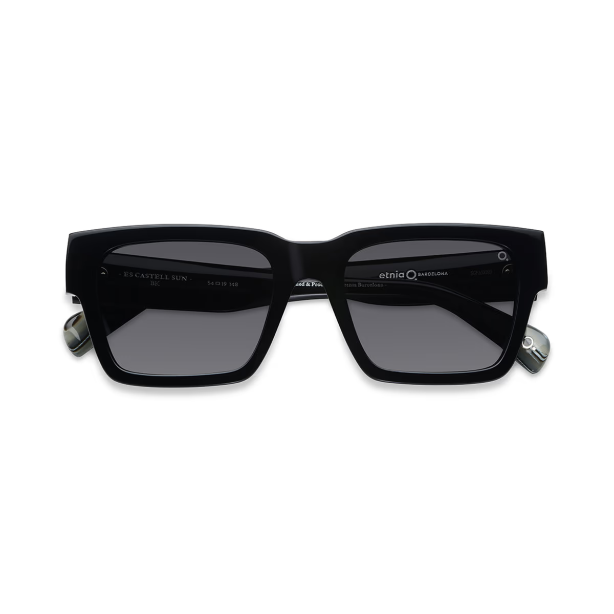 Etnia Barcelona ESCAST 54S BK unisex square acetate sunglasses side temple profile