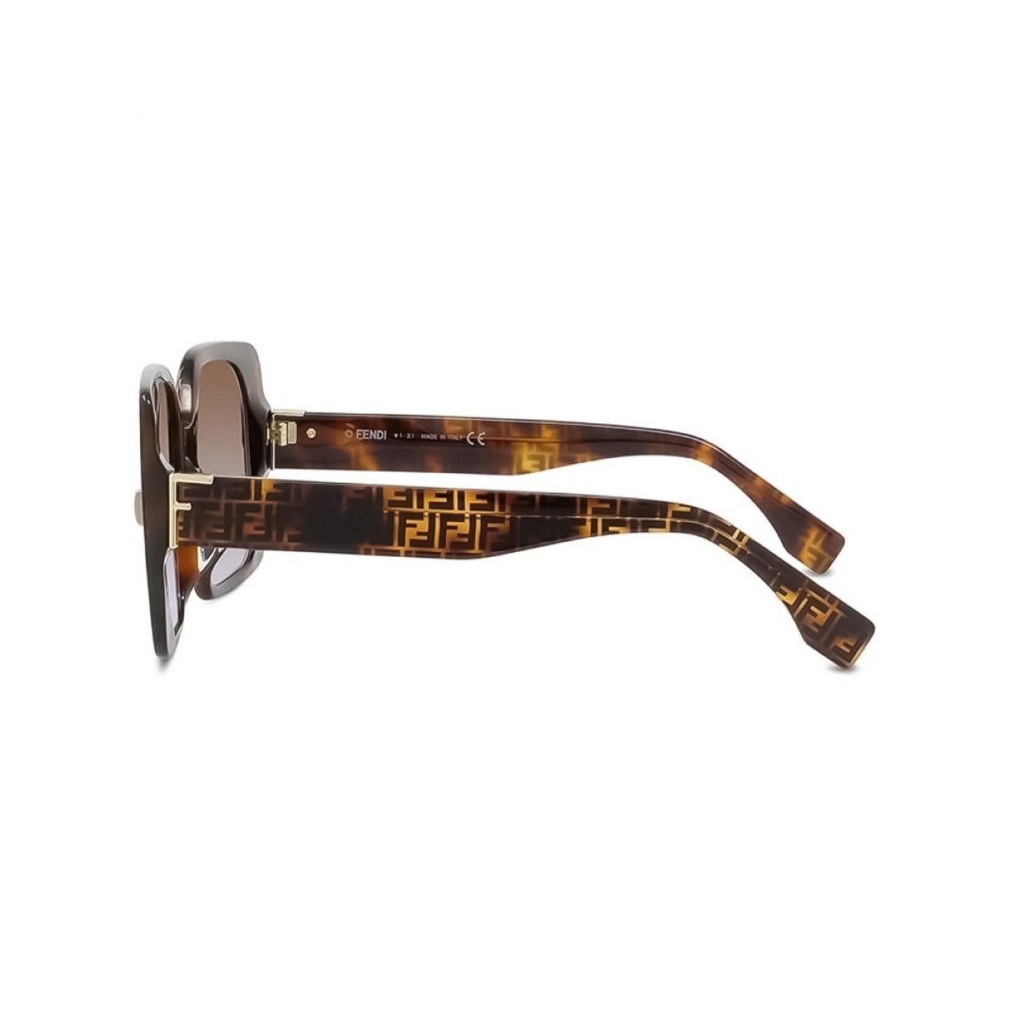 Fendi FE40036U women’s luxury square sunglasses with premium acetate frame and brown gradient lenses