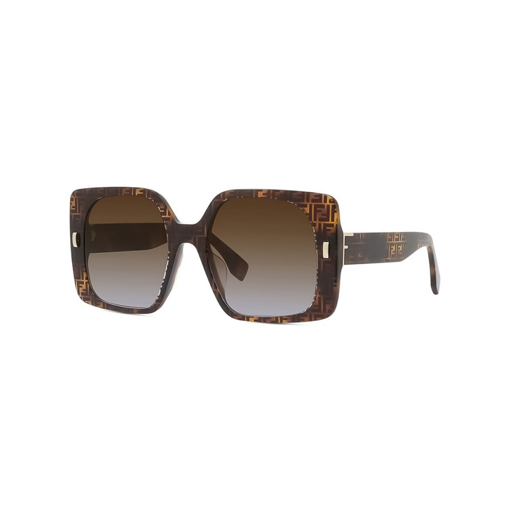 Fendi FE40036U women’s luxury square sunglasses with premium acetate frame and brown gradient lenses