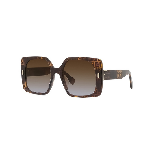 Fendi FE40036U women’s luxury square sunglasses with premium acetate frame and brown gradient lenses
