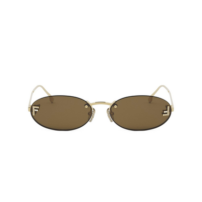 Fendi FE4075US rimless oval unisex sunglasses with luxury metal frame and crystal detailing