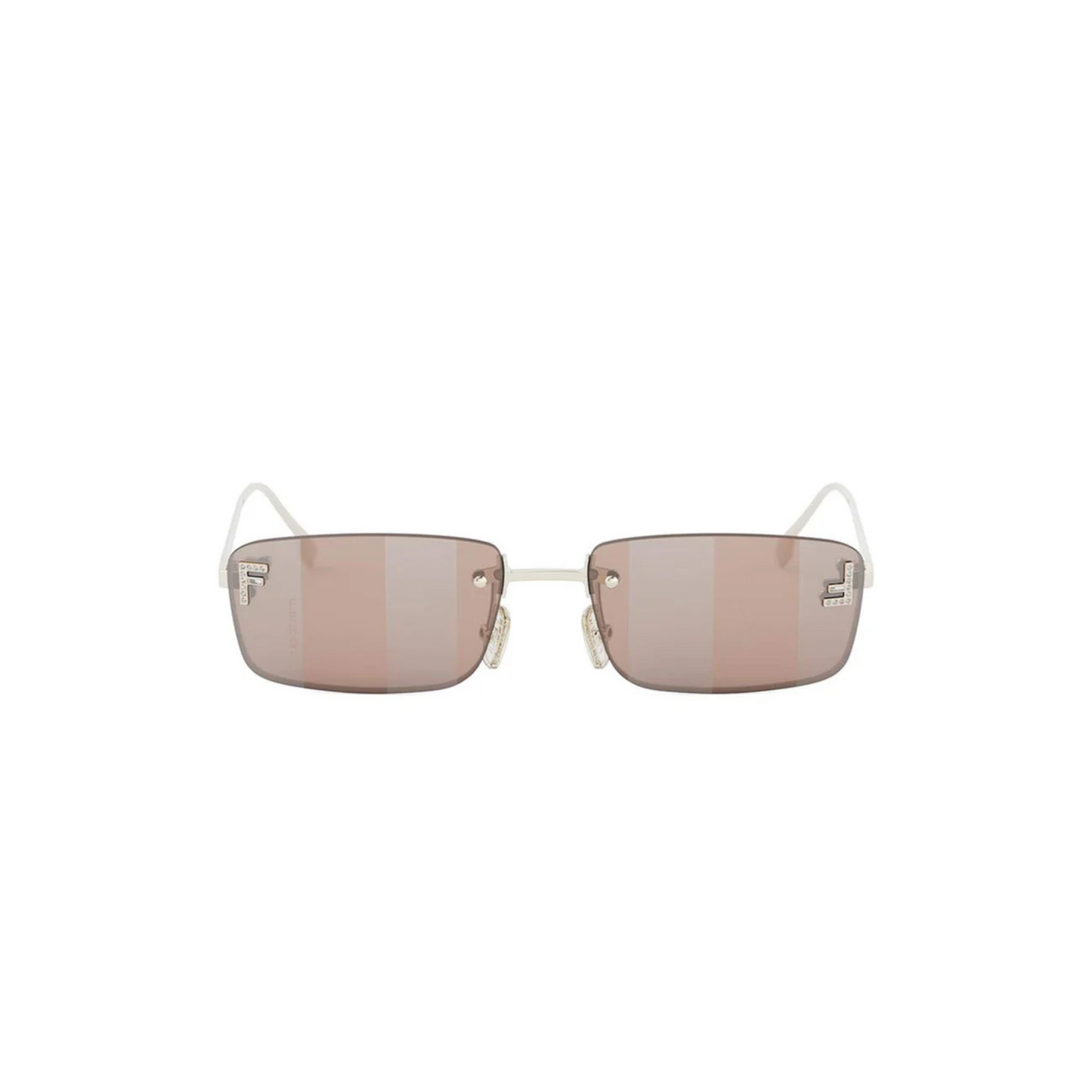 Fendi FE4172US rimless rectangle luxury sunglasses with premium metal frame and crystal detailing