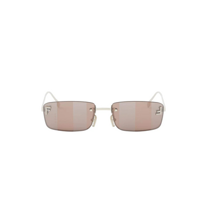 Fendi FE4172US rimless rectangle luxury sunglasses with premium metal frame and crystal detailing