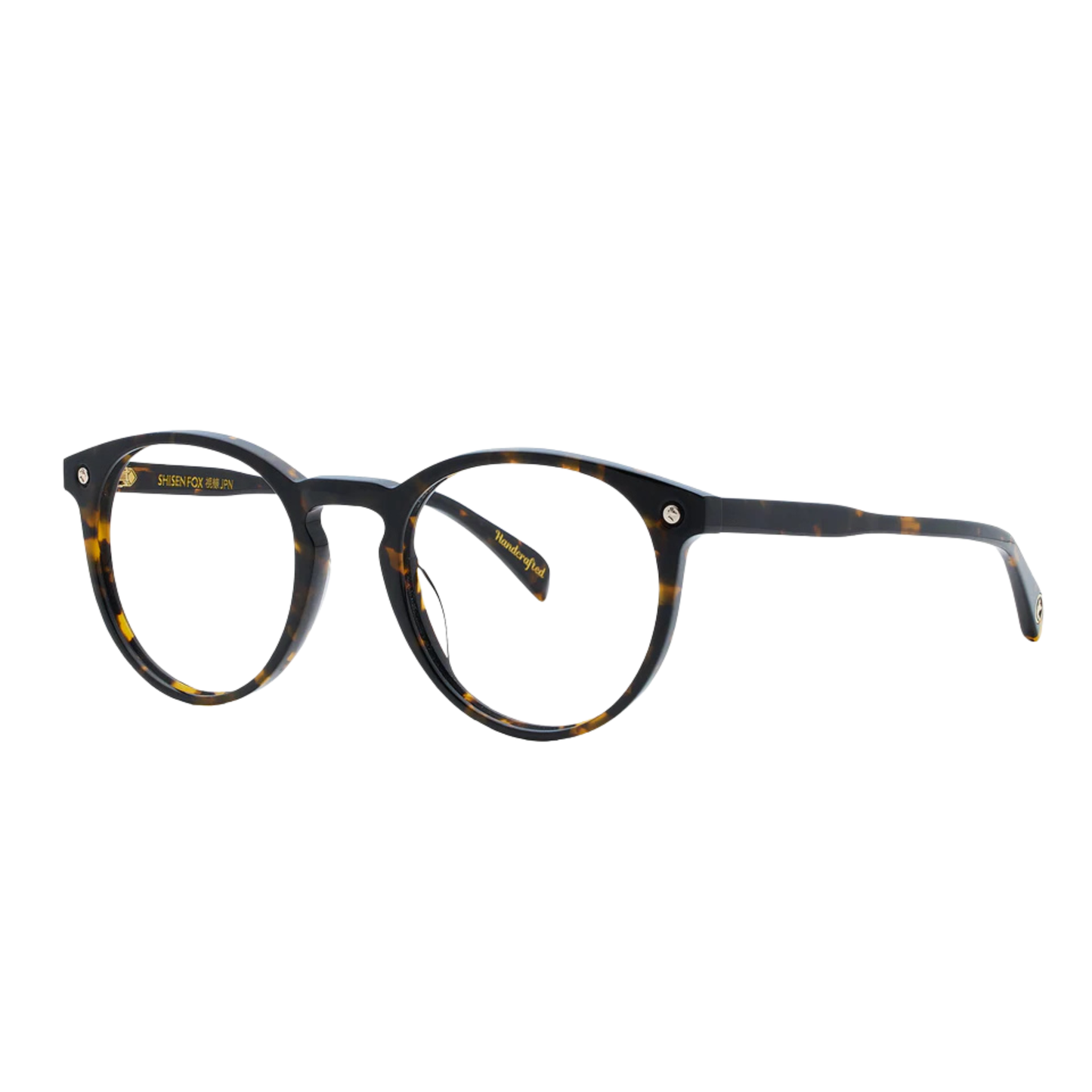 FukuiDarkBrownHavana Fukui FR Shisen Fox acetate round eyeglass frame unisex