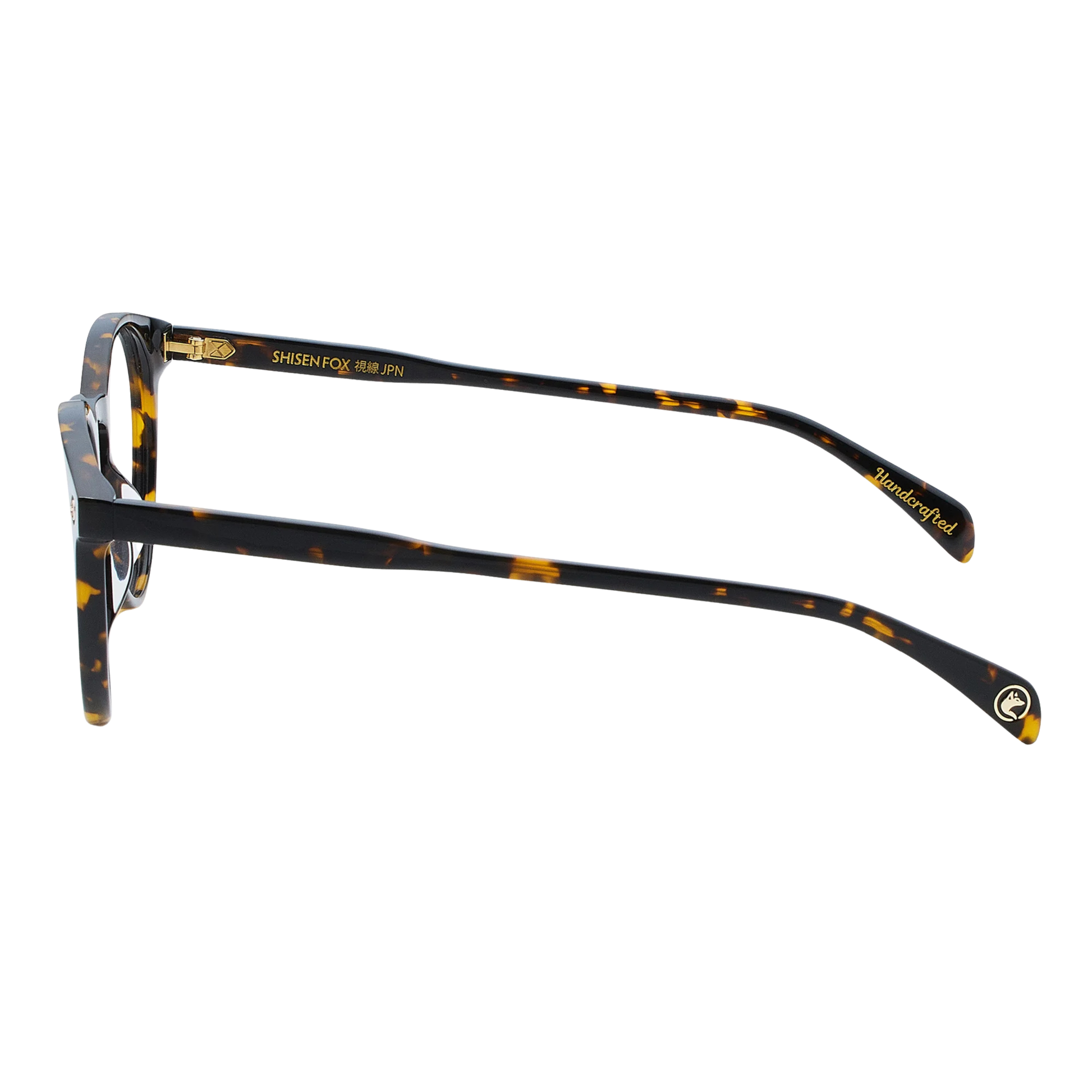 FukuiDarkBrownHavana Fukui FR Shisen Fox acetate round eyeglass frame unisex