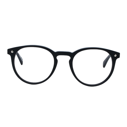 FukuiMatteBlack Fukui FR Shisen Fox acetate round eyeglass frame unisex