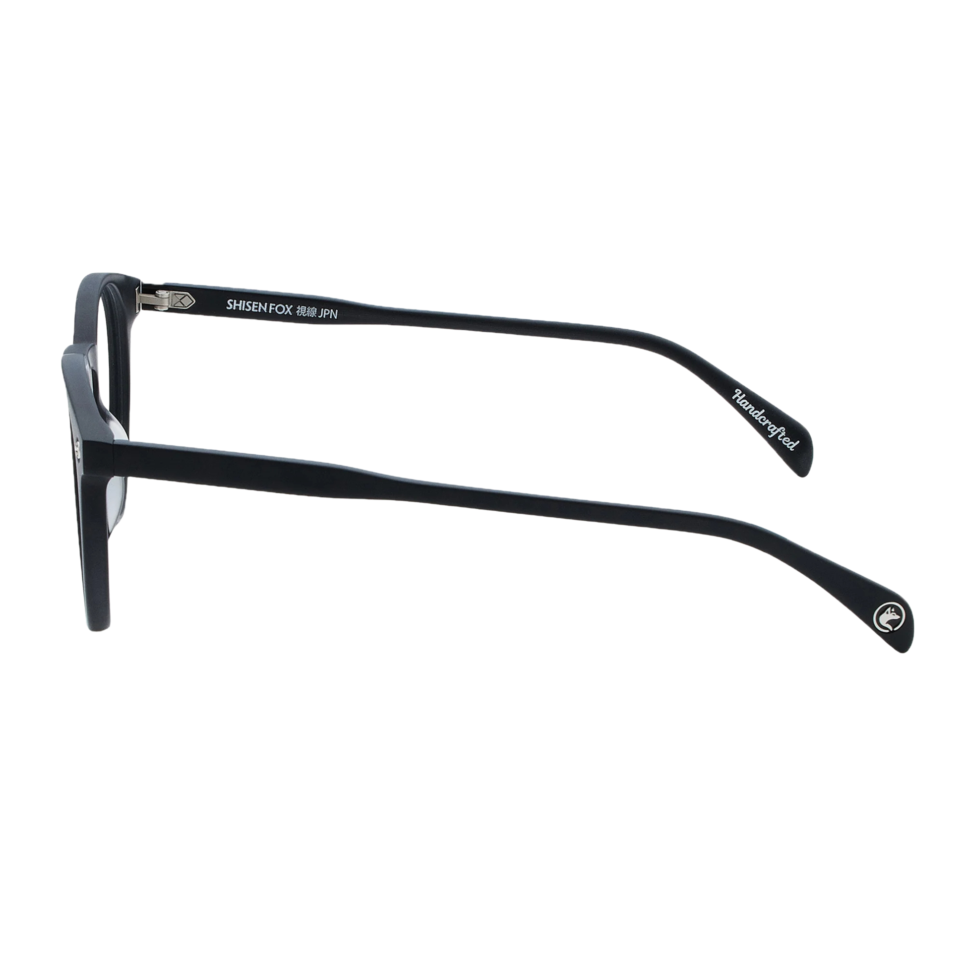 FukuiMatteBlack Fukui FR Shisen Fox acetate round eyeglass frame unisex