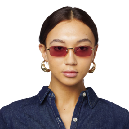 Gast Astro rimless metal rectangle sunglasses with a lightweight designer frame and premium UV-protective lenses.
