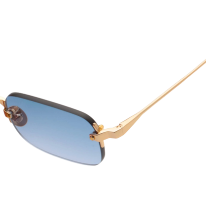 Gast Astro rimless metal rectangle sunglasses with a lightweight designer frame and premium UV-protective lenses.