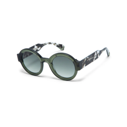 GIGI Studios GG6454 Laura women's round sunglasses handcrafted in premium Italian acetate with UV-protective CR-39 lenses. Angle View