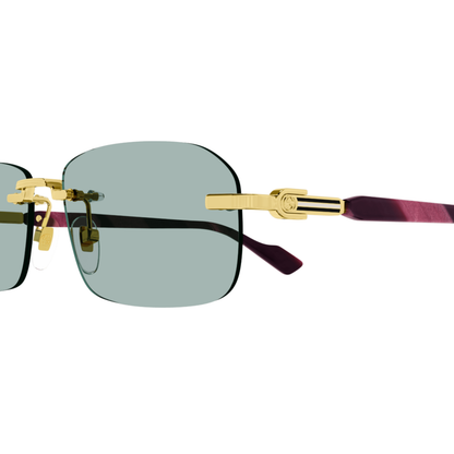 Gucci GG1221S unisex rimless rectangle metal sunglasses with luxury vintage designer styling