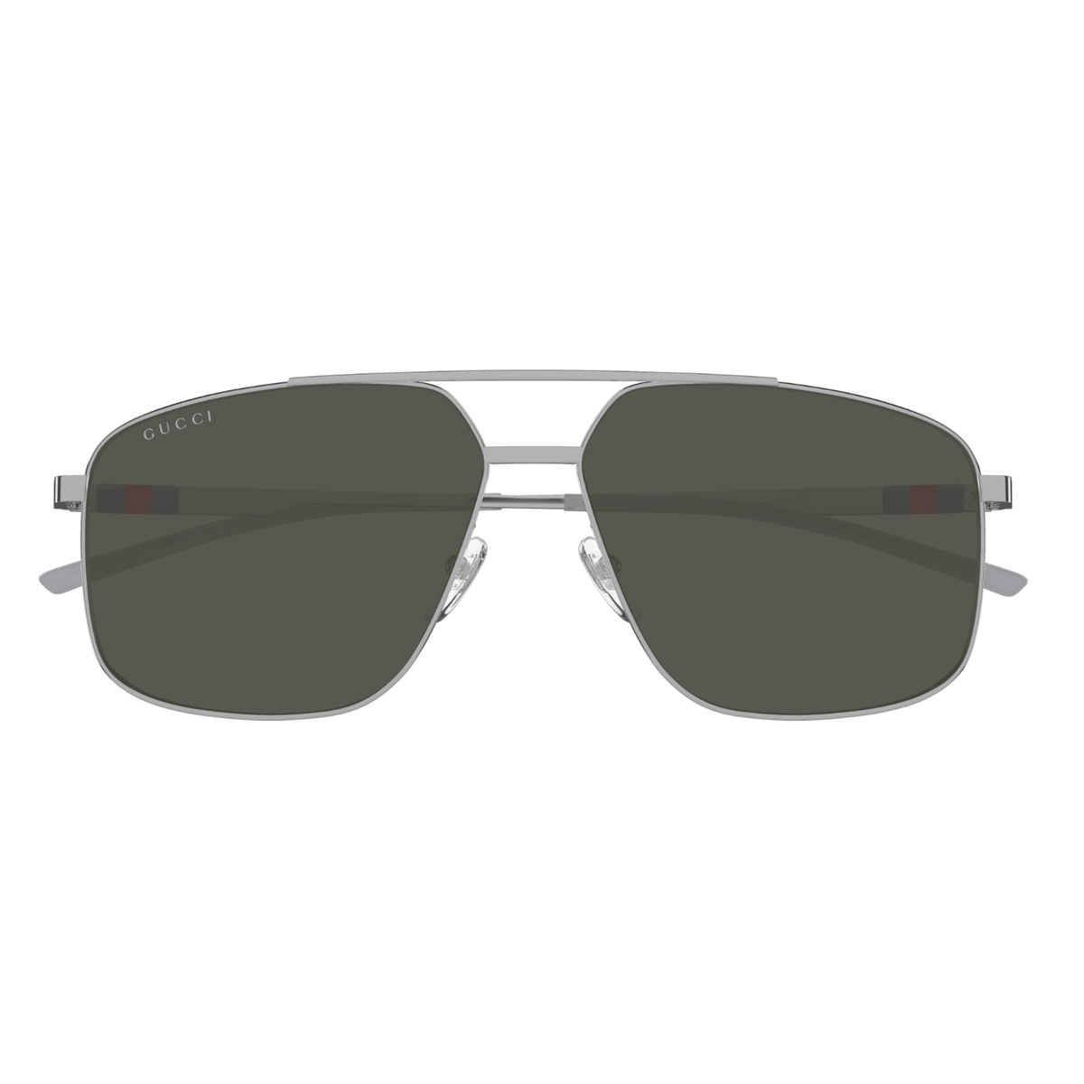 MatteSilver001 Gucci GG1676S unisex metal pilot full rim sunglasses front view