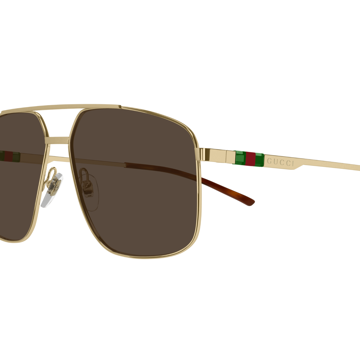 GG1676S Gold002 Gucci GG1676S unisex metal pilot full rim sunglasses front view