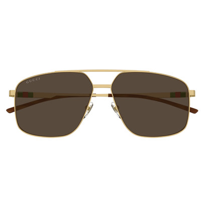 GG1676S Gold002 Gucci GG1676S unisex metal pilot frame hinge and temple detail