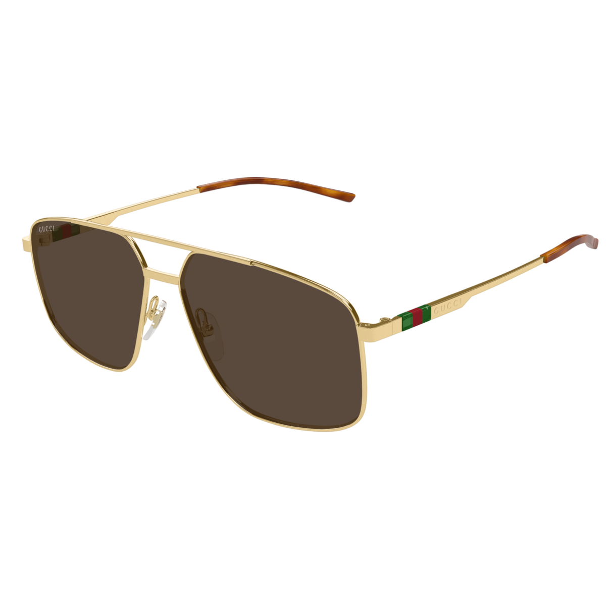 GG1676S Gold002 Gucci GG1676S unisex metal pilot full rim sunglasses three quarter view