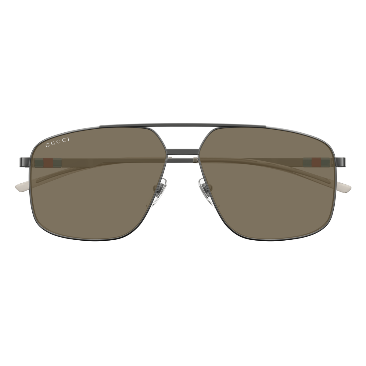 GunmetalSilver003 Gucci GG1676S unisex metal pilot full rim sunglasses three quarter view