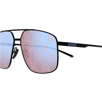 GG1676S Black 005 Gucci GG1676S unisex metal pilot full rim sunglasses three quarter view