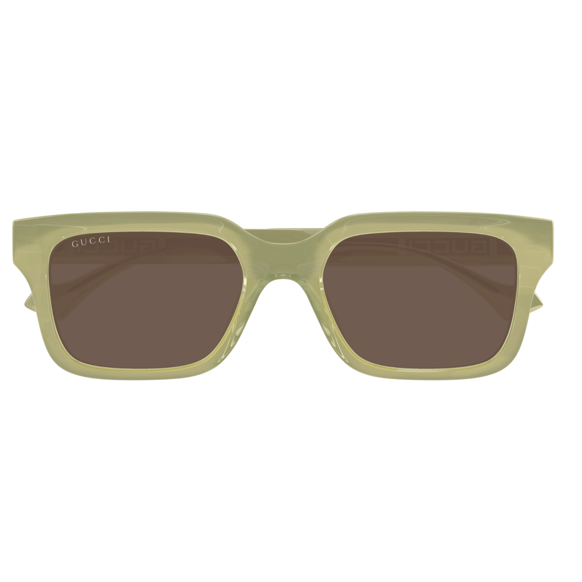 GG1732SKGreen003 Gucci GG1732SK unisex acetate square sunglasses hinge frame construction close up