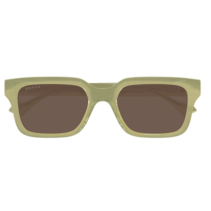GG1732SKGreen003 Gucci GG1732SK unisex acetate square sunglasses hinge frame construction close up