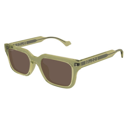 GG1732SKGreen003 Gucci GG1732SK unisex acetate square full rim sunglasses three quarter view