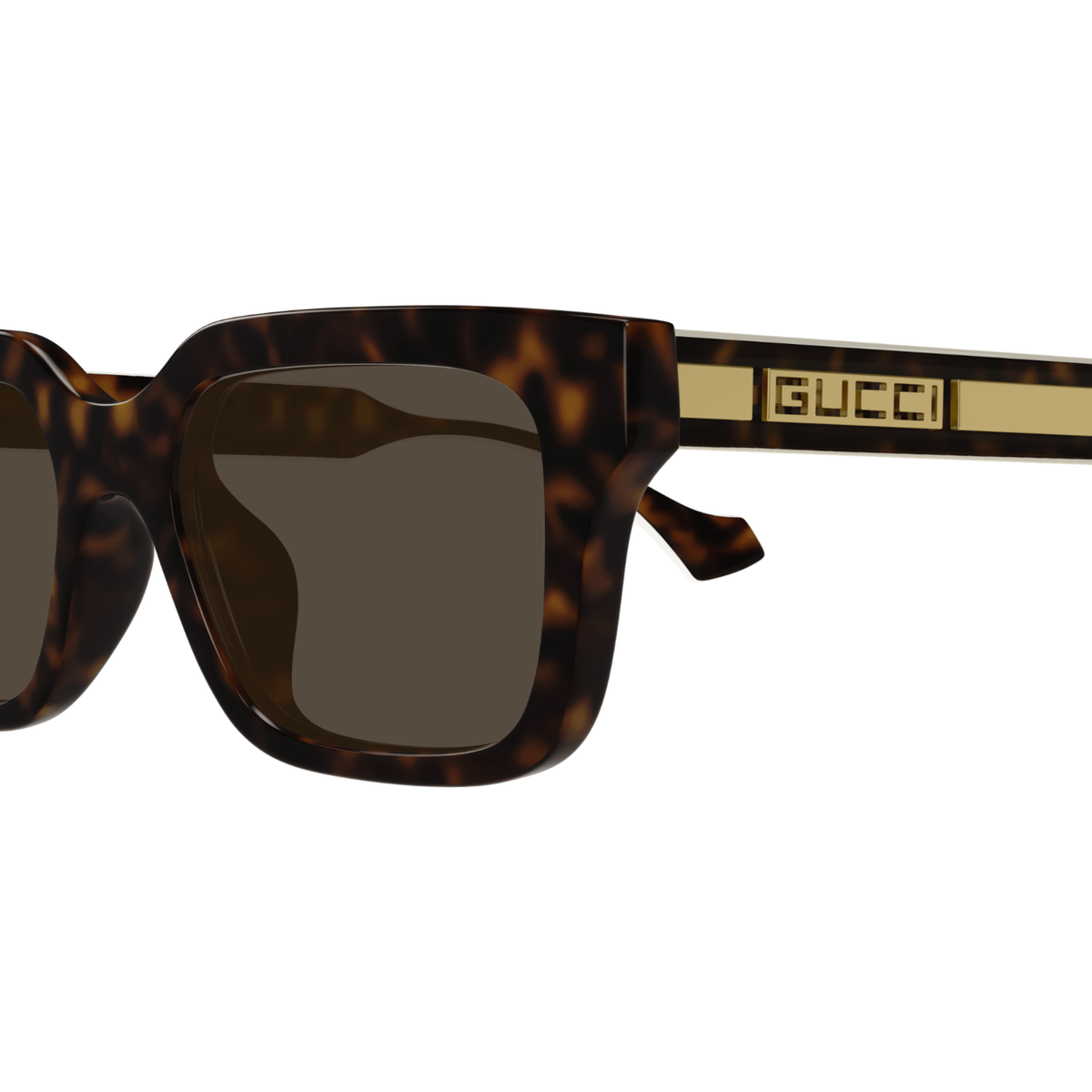 BrownGold002 Gucci GG1732SK unisex acetate square full rim sunglasses three quarter view