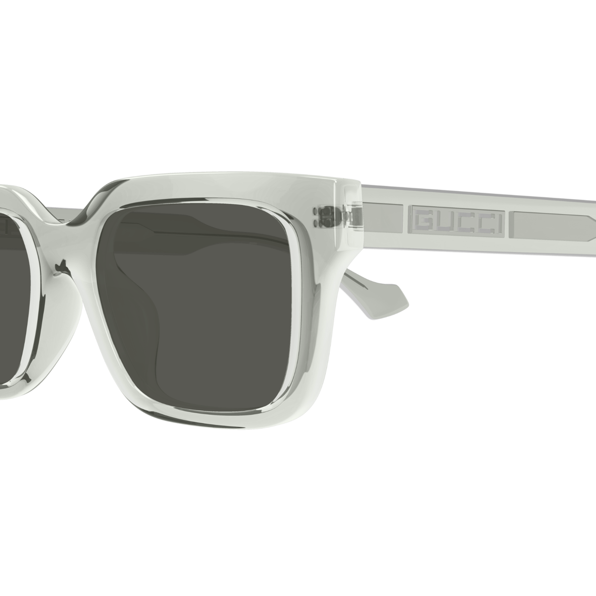 TransparentGrey004 Gucci GG1732SK unisex acetate square sunglasses side temple profile