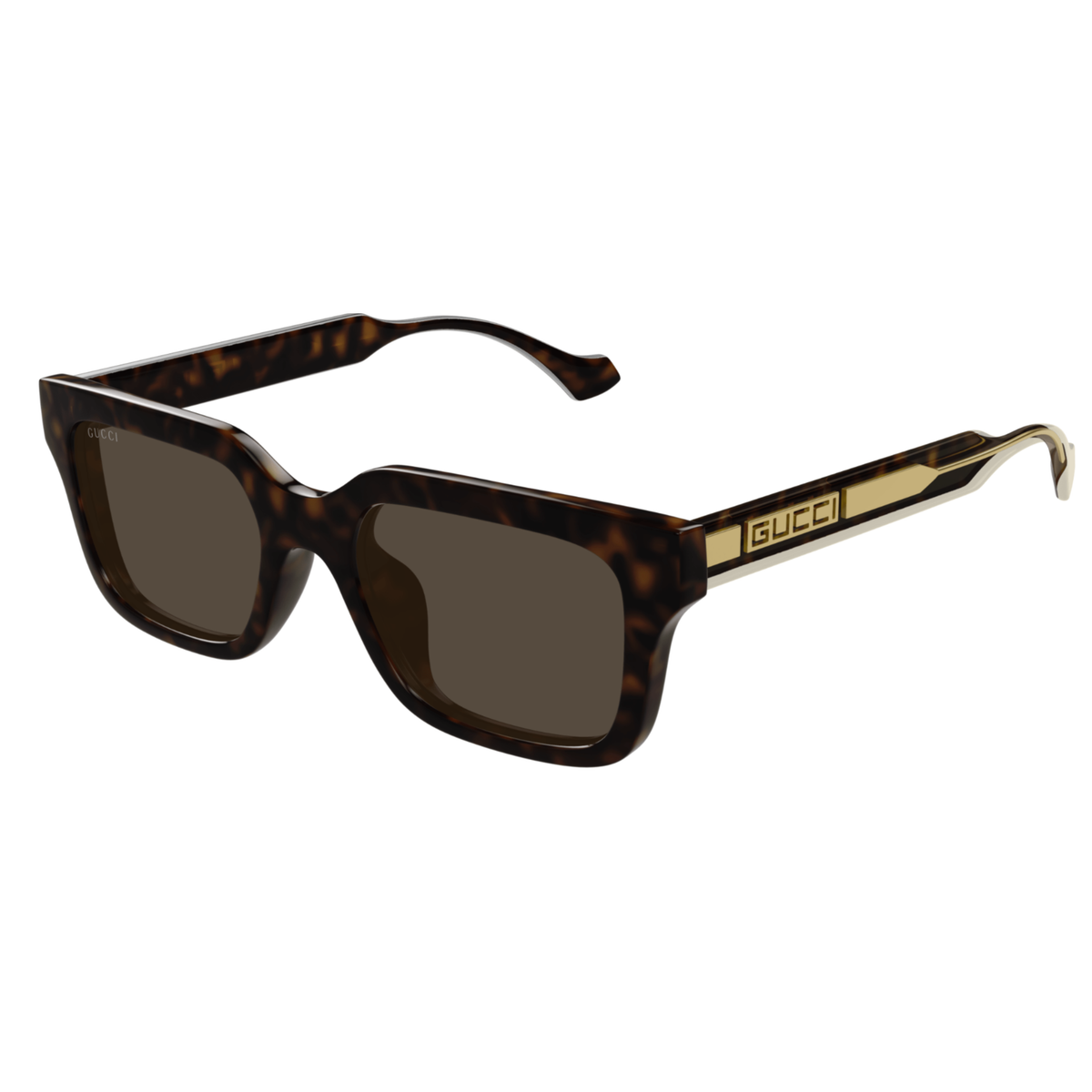 BrownGold002 Gucci GG1732SK unisex acetate square full rim sunglasses front view