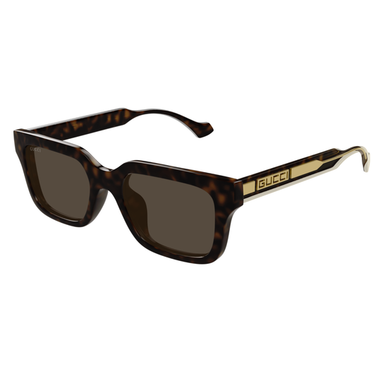 BrownGold002 Gucci GG1732SK unisex acetate square full rim sunglasses front view