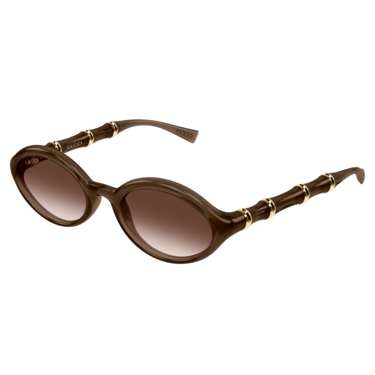 Gucci GG2059S women's oval injected sunglasses in a three-quarter view