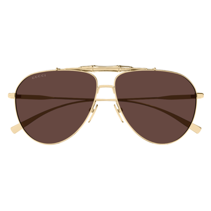 Gucci GG2064S men's metal pilot sunglasses front view