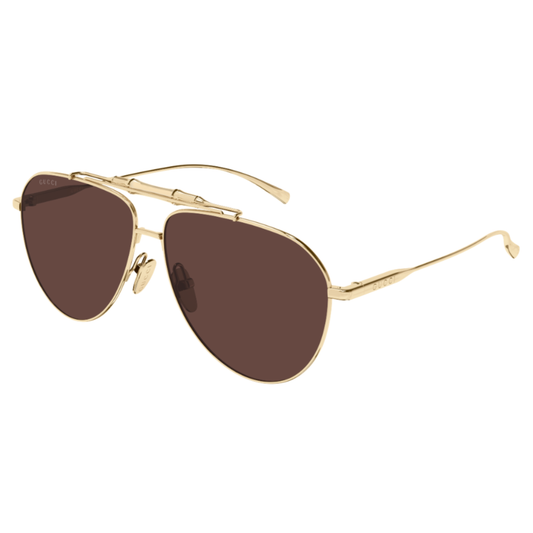 Gucci GG2064S men's metal pilot sunglasses showing the double bridge
Copy file name