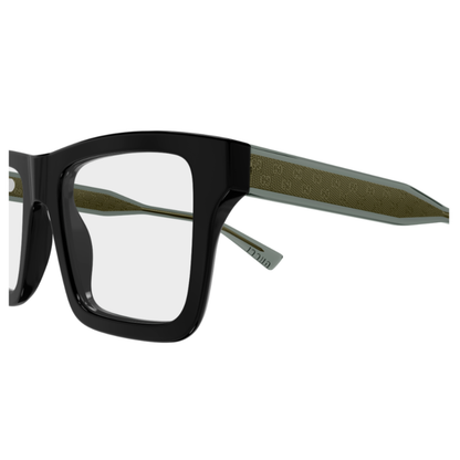 Gucci GG2070O 001 unisex recycled acetate square optical frame side profile