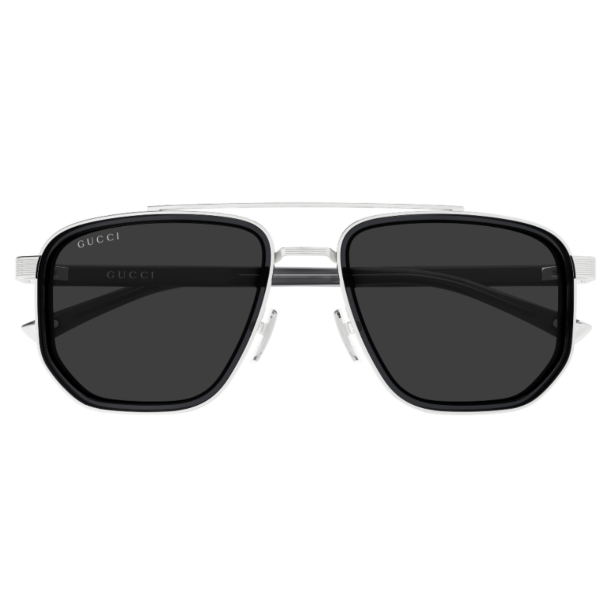 Gucci GG2073S unisex metal and acetate geometric pilot sunglasses front view