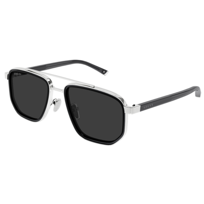 Gucci GG2073S unisex metal and acetate pilot sunglasses at a three-quarter angle