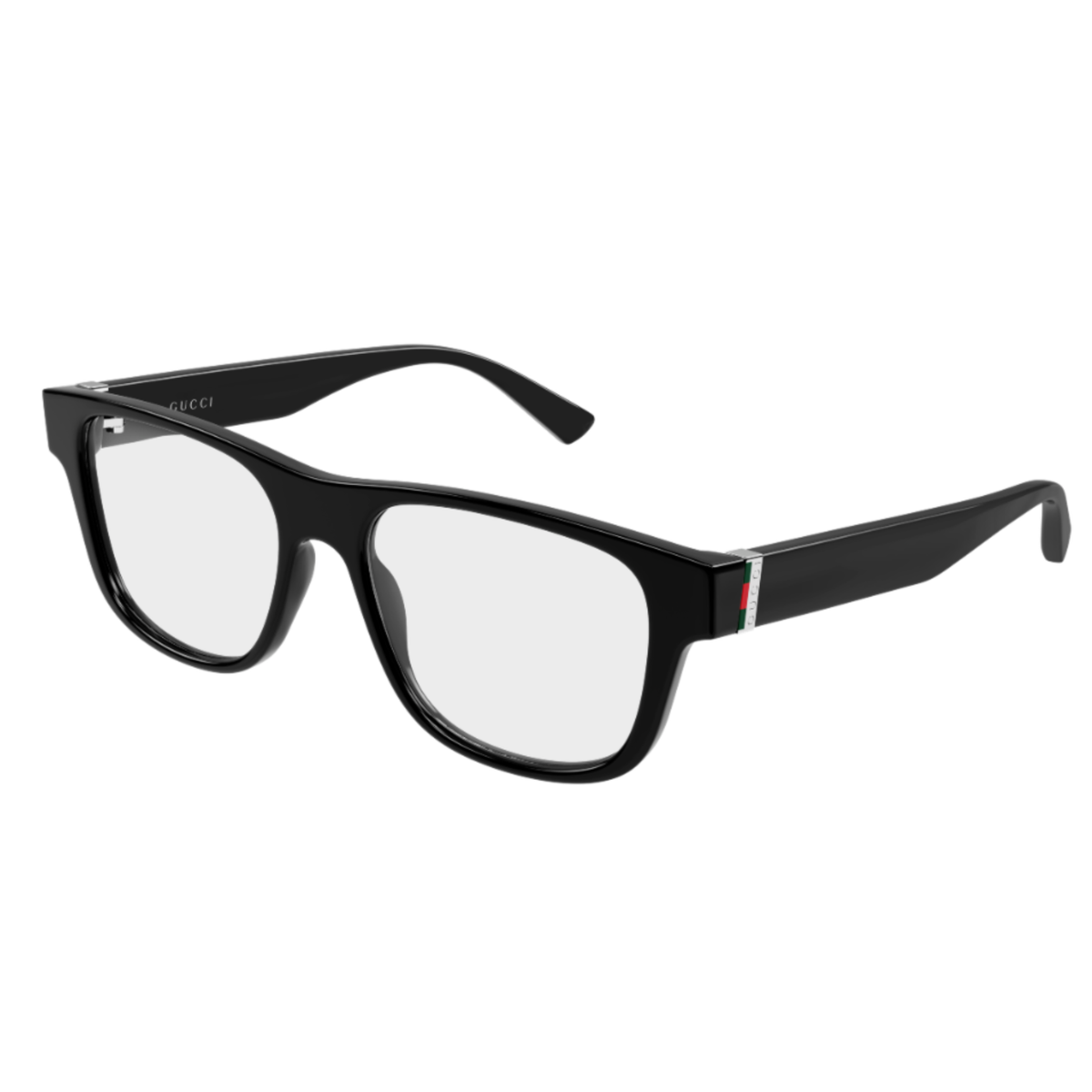 Gucci GG2086O men's injection rounded-square optical glasses, three-quarter view