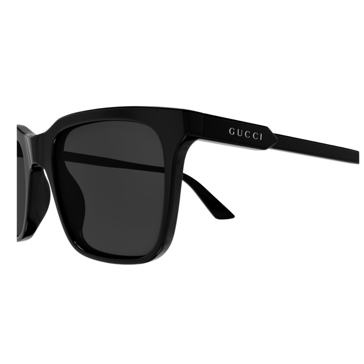 Gucci GG2114S men's acetate Wayfarer sunglasses hinge and frame detail