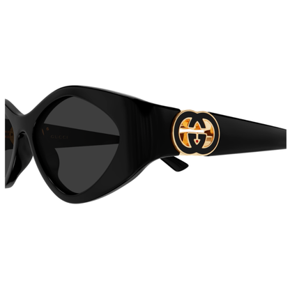 Gucci GG2121S women's sunglasses close-up of hinge and frame construction
