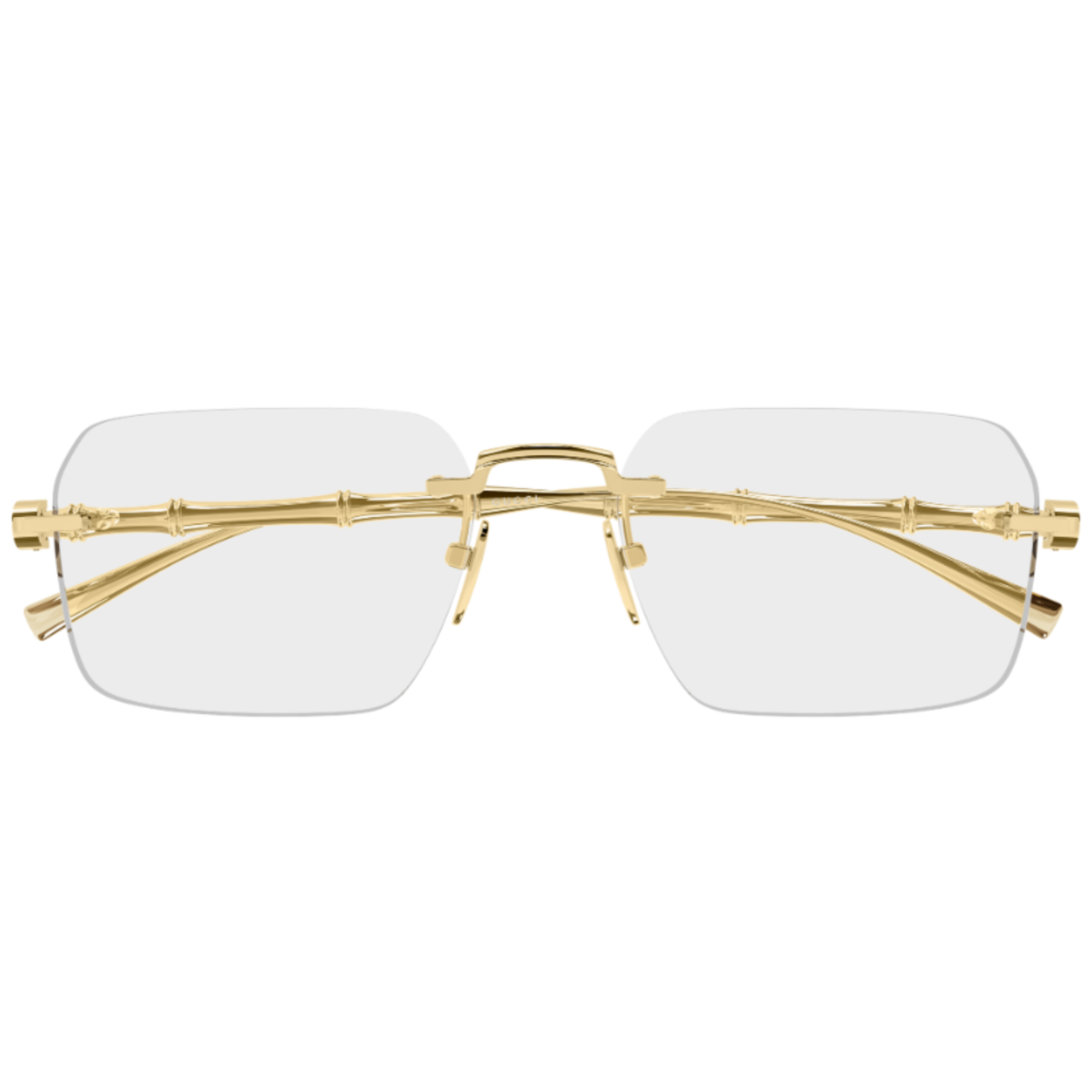 Gucci GG2154O men's squared rimless metal optical frame front view